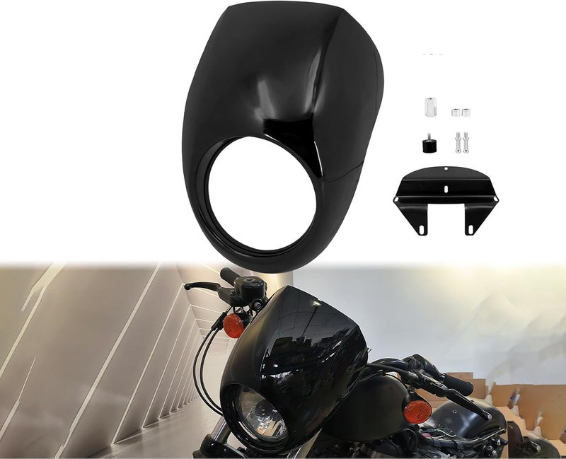 CARGLETRUE Motorcycle Front Headlight Fairing Fit For Harley Sportster XL Iron 883 1200 SuperLow Dyna FXD Low Rider Super Glide 1995-2005, Motorcycle Front Headlamp Cowl Fairing Fit For Sportster Dyna XL/FX - Image 2